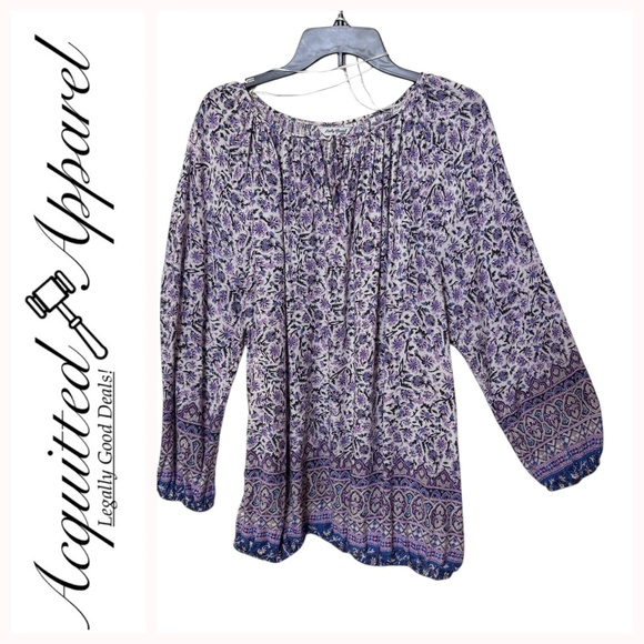 Lucky Brand Light Weight Round Neck Long Sleeve Tunic Top 2X - Picture 1 of 12